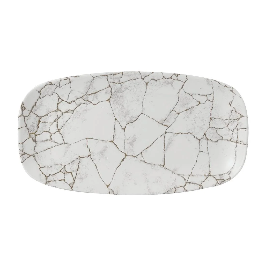 Churchill Studio Prints Kintsugi Chefs Oblong Plates Agate Grey 355x189mm (6 Pack) - Image 1