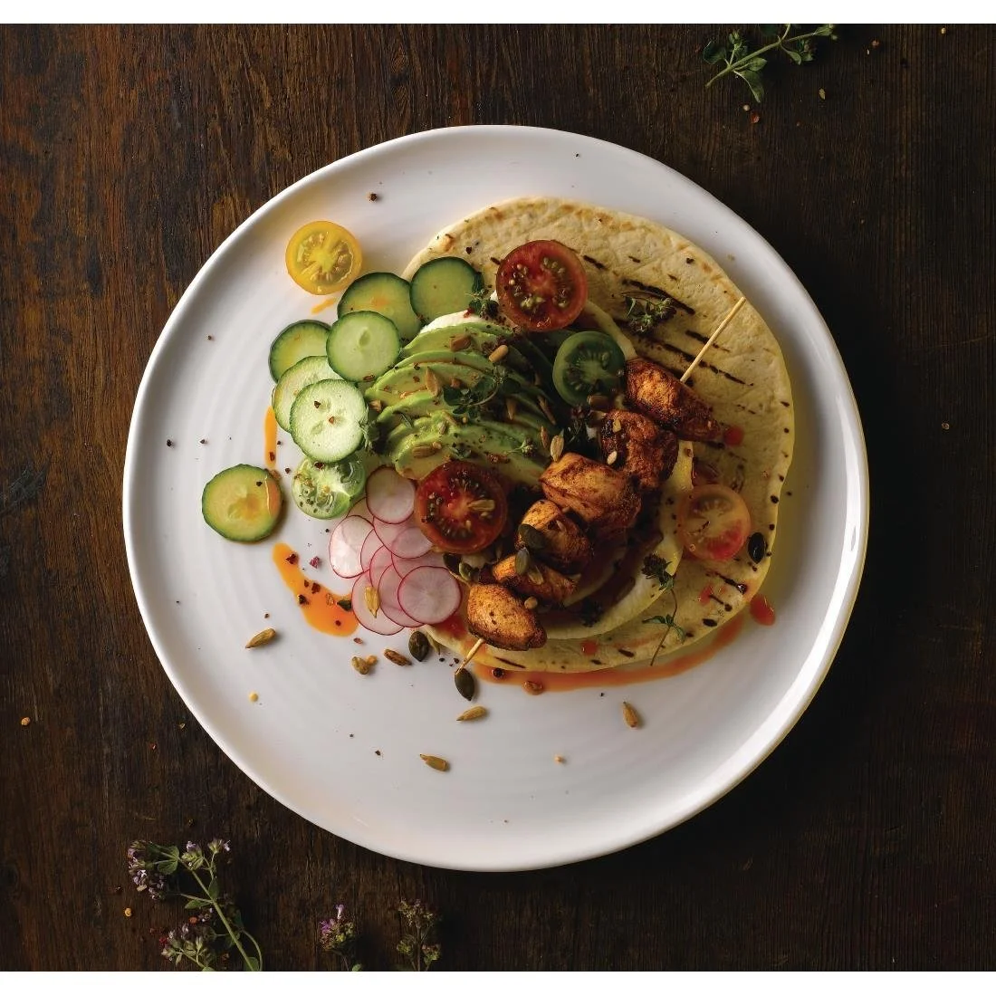 Dudson White Organic Flat Plates 318mm (6 Pack) - Image 5