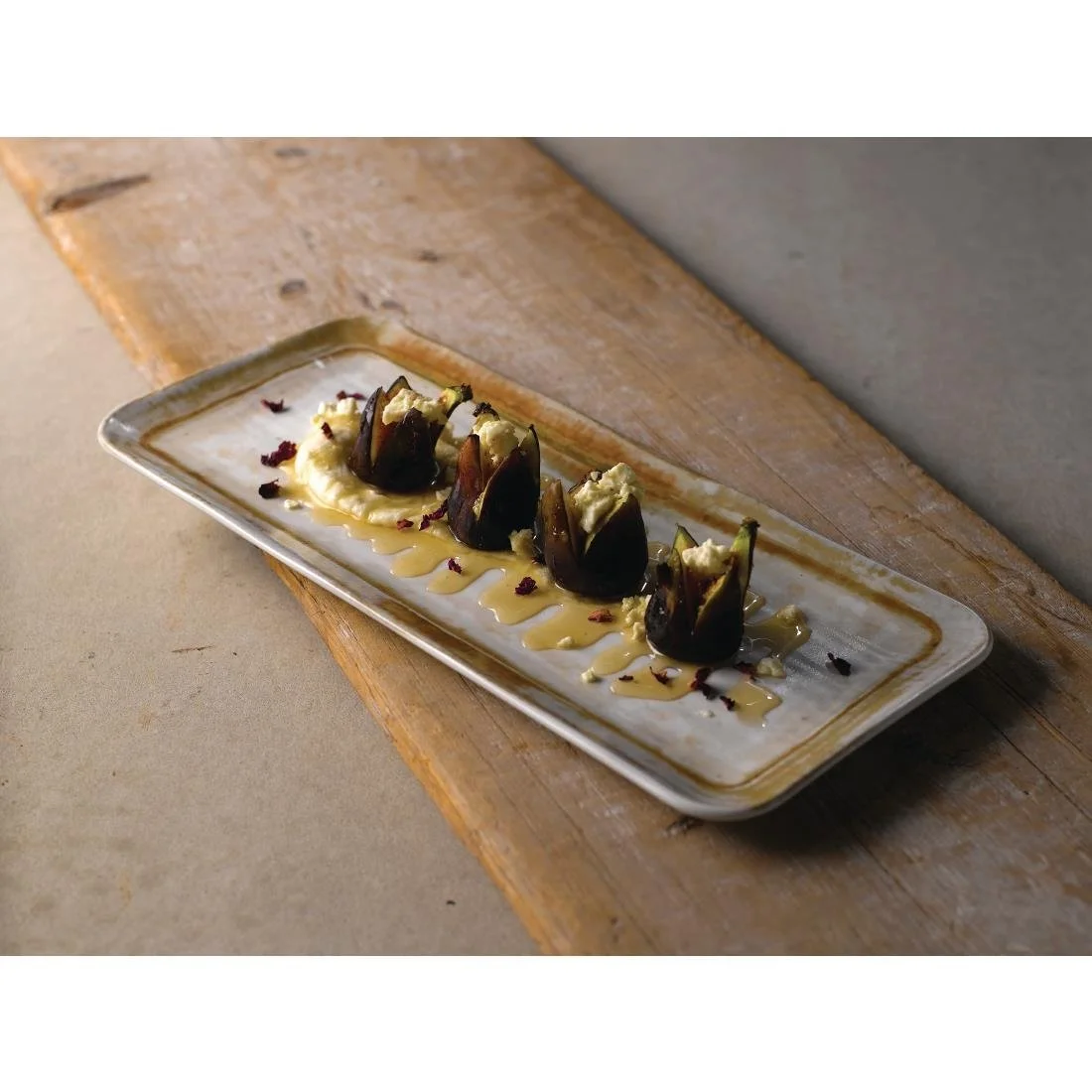 Dudson Finca Sandstone Organic Rectangular Plates 270x160mm (12 Pack) - Image 2