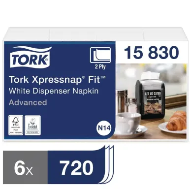 Tork Xpressnap Fit Dispenser Napkins White N14 (6 Pack)
