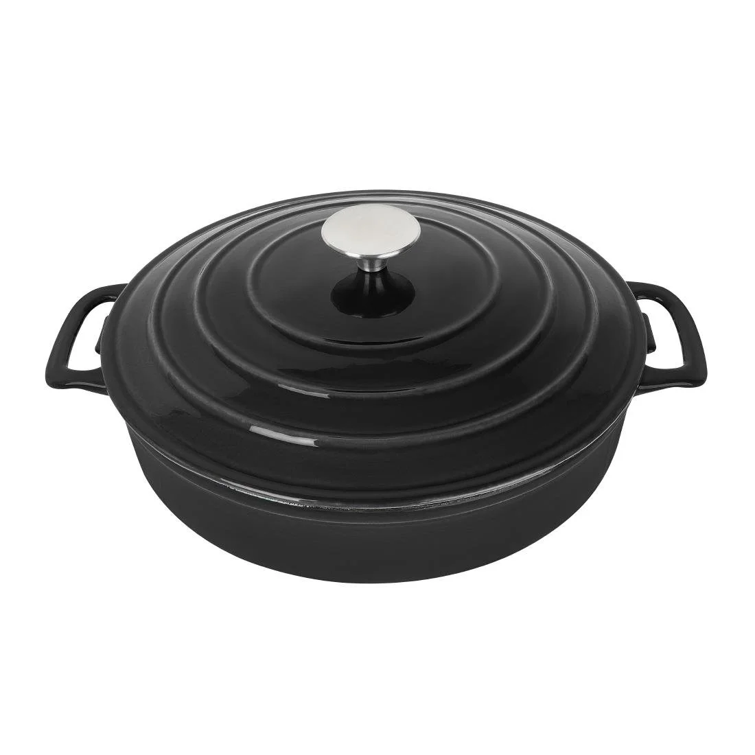 Vogue Round Sauté Pan Black 28cm - Image 3
