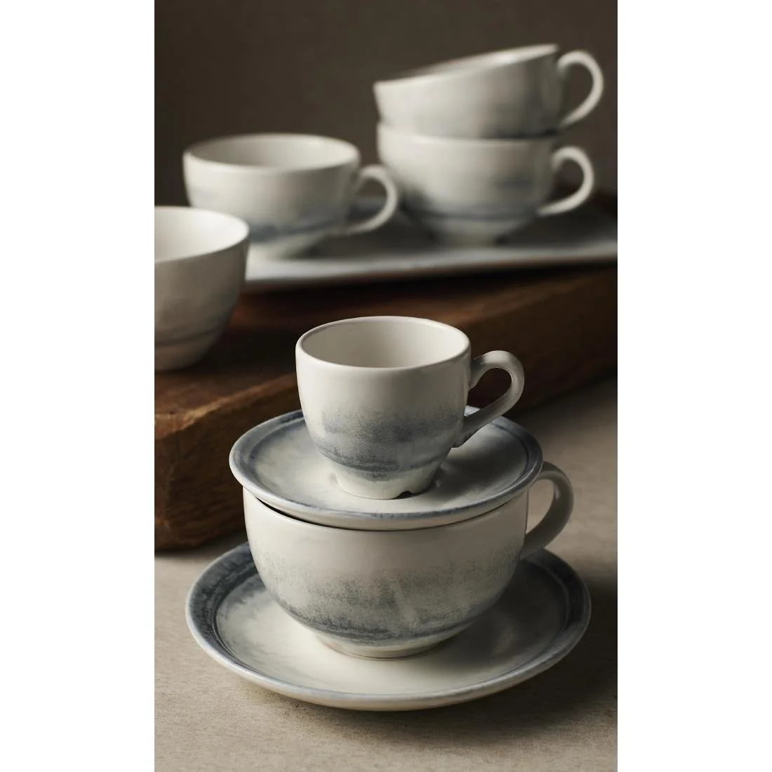 Dudson Makers Finca Limestone Cappuccino Saucer 159mm (12 Pack) - Image 2