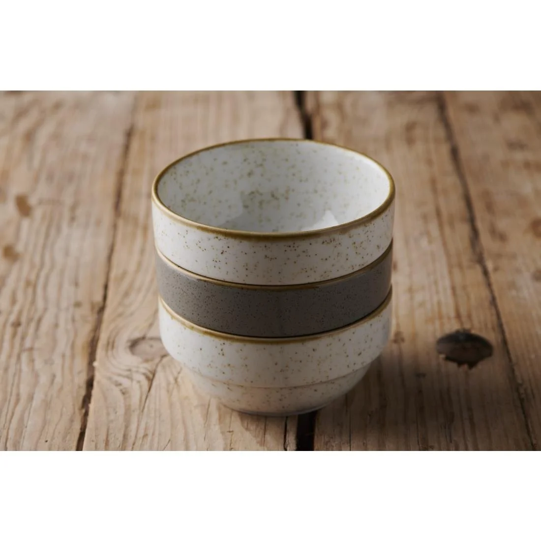 Churchill Stonecast Profile Stacking Bowl Barley White 358ml (6 Pack) - Image 2