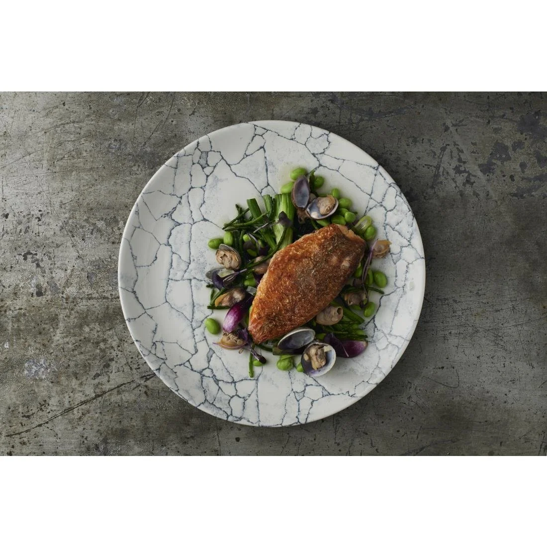 Churchill Studio Prints Kintsugi Pearl Evolve Coupe Plate Grey 219mm (12 Pack) - Image 4