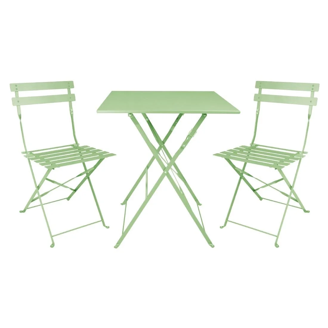 Bolero Perth Light Green Pavement Style Steel Table Square 600mm - Image 5