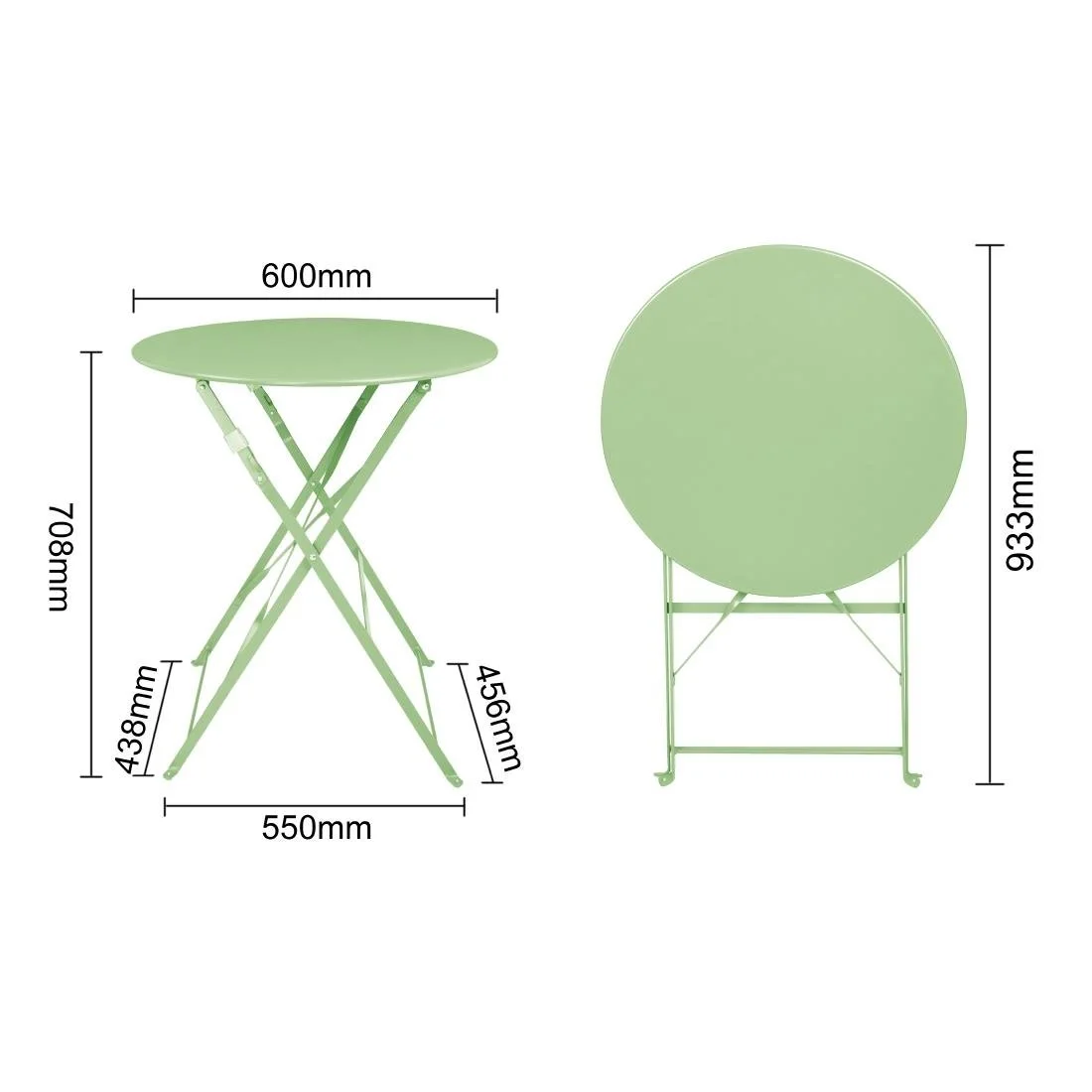 Bolero Perth Light Green Pavement Style Steel Table Round 600mm - Image 9