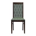 Brooklyn Padded Back Dark Walnut Dining Chair with Green Diamond Padded Seat and Back (Pack of 2)