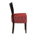 Asti Padded Dark Walnut Dining Chair with Red Diamond Deep Padded Seat and Back (Pack of 2)