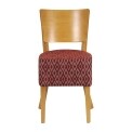 Asti Padded Soft Oak Dining Chair with Red Diamond Deep Padded Seat and Back (Pack of 2)