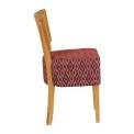 Asti Padded Soft Oak Dining Chair with Red Diamond Deep Padded Seat and Back (Pack of 2)