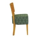 Asti Padded Soft Oak Dining Chair with Green Diamond Deep Padded Seat and Back (Pack of 2)