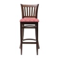Manhattan Dark Walnut Bar Chair with Red Diamond Padded Seat