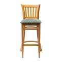 Manhattan Soft Oak Bar Chair with Green Diamond Padded Seat