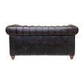 Chesterfield Leather Two-Seater Sofa Antique Brown