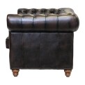 Chesterfield Leather Two-Seater Sofa Antique Brown