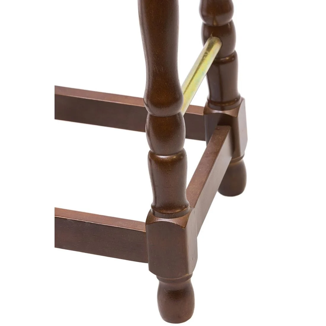 Classic Dark Wood High Bar Stool with Black Diamond Seat (Pack of 2)