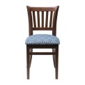 Manhattan Dark Walnut Dining Chair with Blue Diamond Padded Seat (Pack of 2)