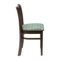 Manhattan Dark Walnut Dining Chair with Green Diamond Padded Seat (Pack of 2)