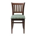 Manhattan Dark Walnut Dining Chair with Green Diamond Padded Seat (Pack of 2)