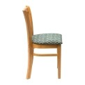 Manhattan Soft Oak Dining Chair with Green Diamond Padded Seat (Pack of 2)