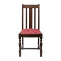 Mayfair Dark Wood High Back Dining Chair with Red Diamond Padded Seat (Pack of 2)
