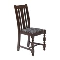 Mayfair Dark Wood High Back Dining Chair with Black Diamond Padded Seat (Pack of 2)