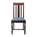 Mayfair Dark Wood High Back Dining Chair with Blue Diamond Padded Seat (Pack of 2)