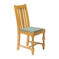 Mayfair Soft Oak High Back Dining Chair with Green Diamond Padded Seat (Pack of 2)