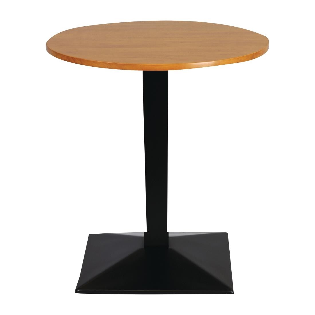 Turin Metal Base Pedestal Round Table with Soft Oak Top 700mm
