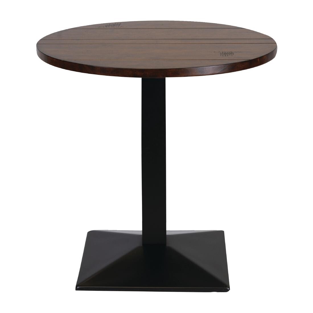 Turin Metal Base Pedestal Round Table with Vintage Top 760mm