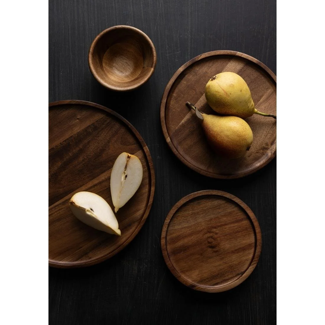 Olympia Acacia Round Plates 250mm - Image 3