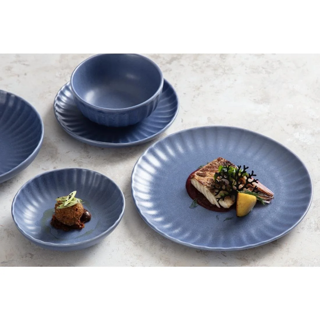 Olympia Corallite Plates Blue 280mm (6 Pack) - Image 7