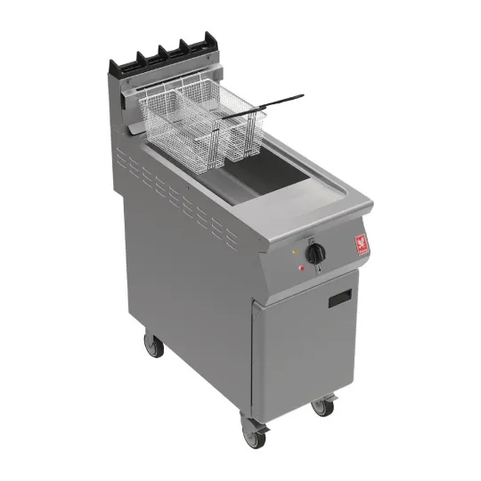 Falcon F900 Free Standing Gas Fryer on Castors with Fryer Angel G9341X