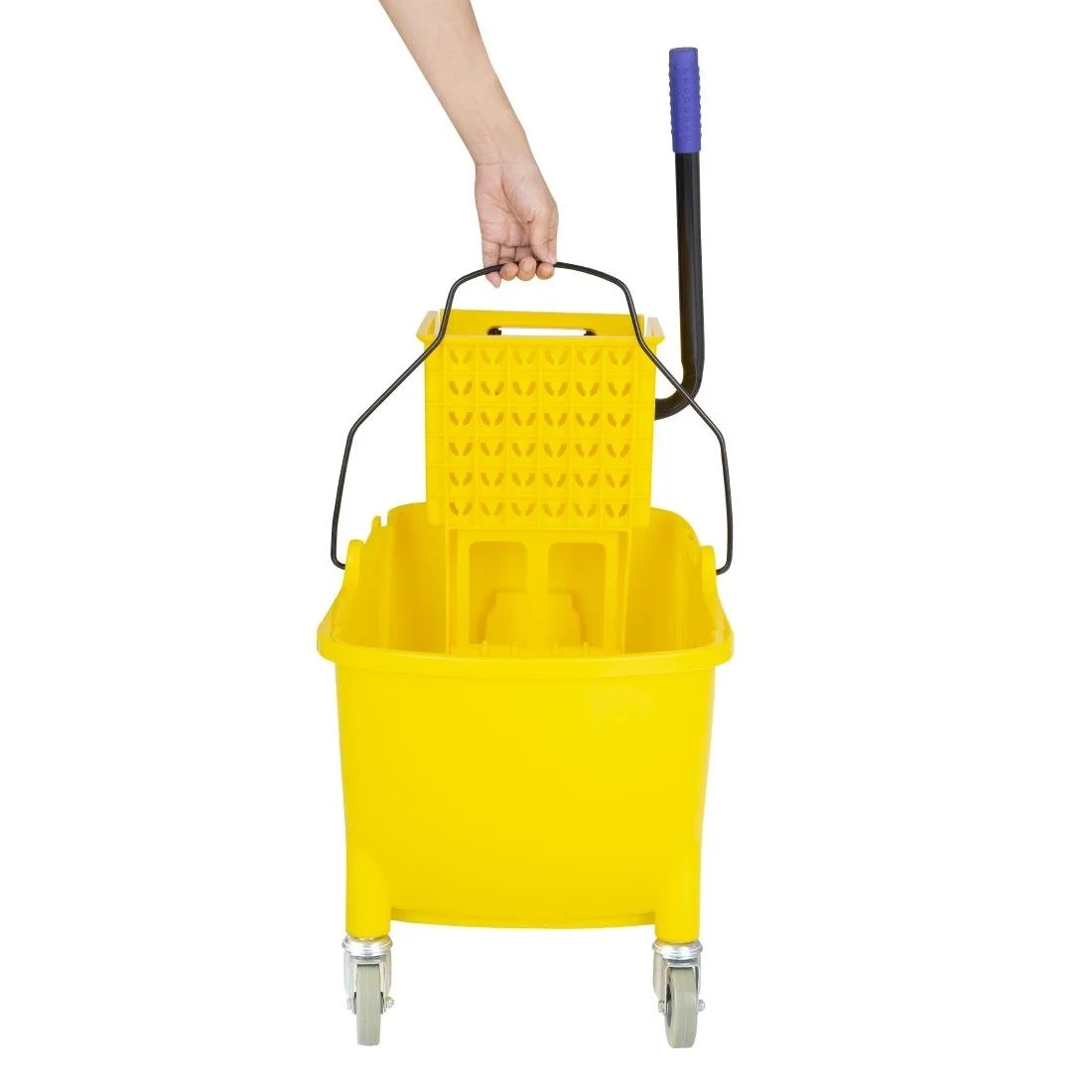 Jantex 25Ltr Mop Bucket with Foot Pedal Release Yellow - Image 6