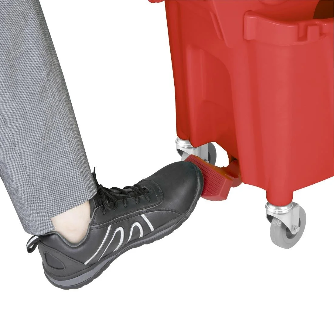 Jantex 25Ltr Mop Bucket with Foot Pedal Release Red - Image 3