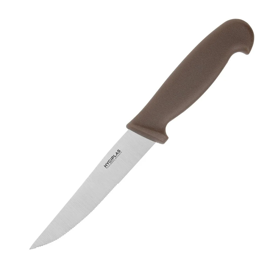 Hygiplas Vegetable Knife Serrated Brown 10.5cm - Image 1