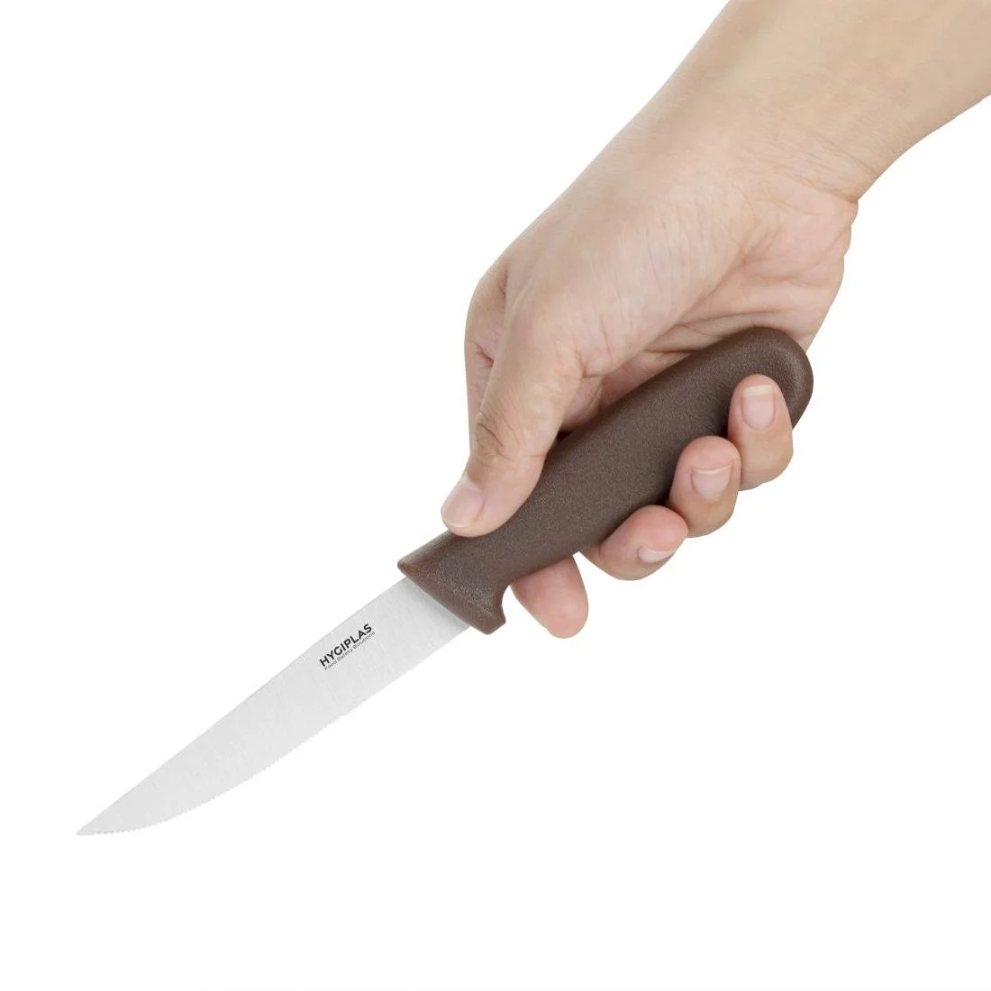 Hygiplas Vegetable Knife Serrated Brown 10.5cm - Image 3