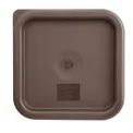 Hygiplas Polycarbonate Square Food Storage Container Lid Brown - Image 1
