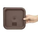 Hygiplas Polycarbonate Square Food Storage Container Lid Brown - Image 5