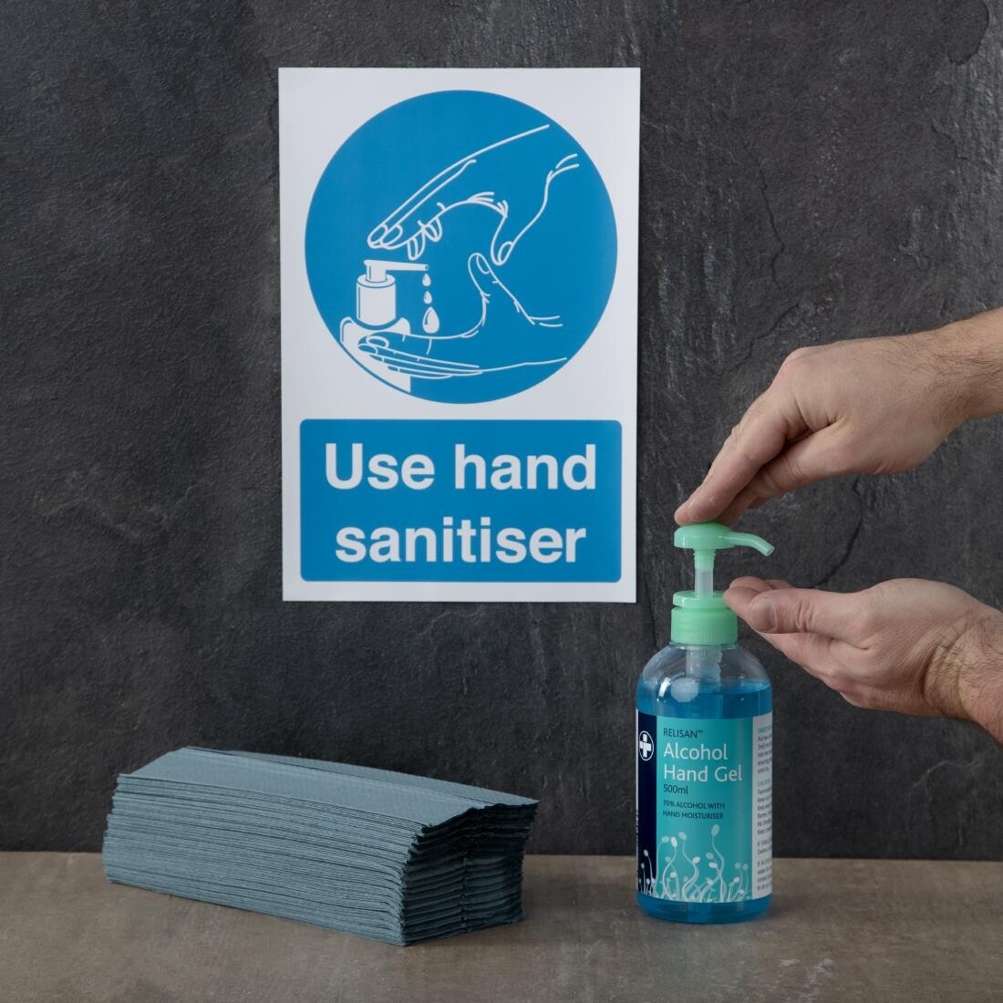 Jantex C Fold Hand Towels Blue 1Ply 190 Sheets (Pack of 15)