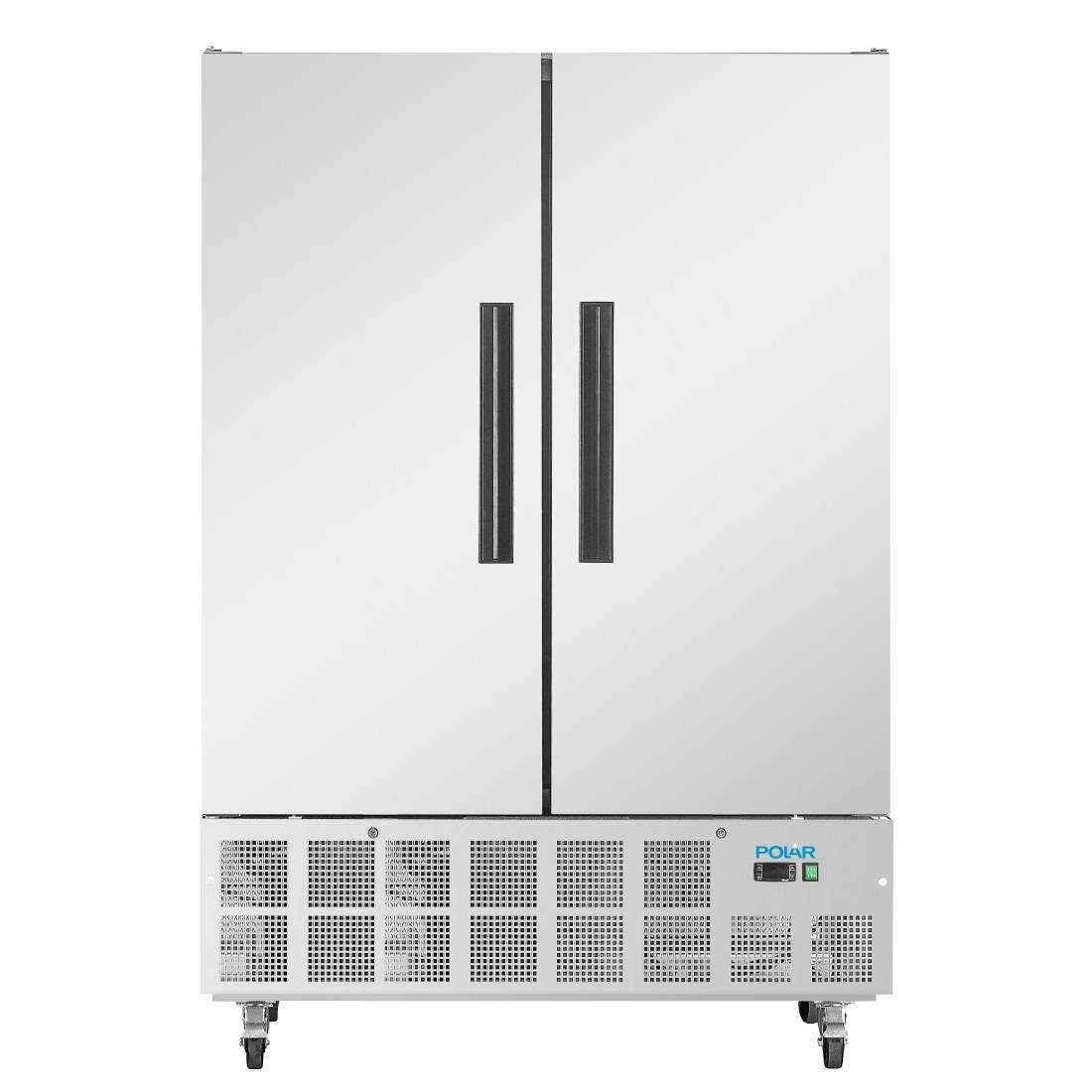 Polar Double Door Slimline Fridge Stainless Steel 960Ltr