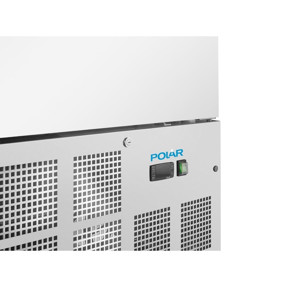 Polar Double Door Slimline Fridge Stainless Steel 960Ltr