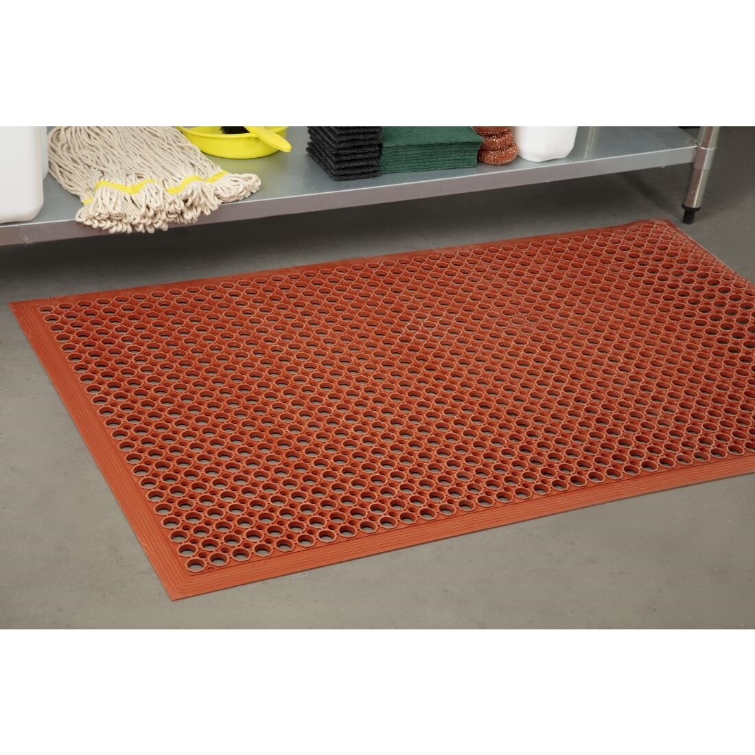 Jantex Rubber Anti Fatigue Mat Red