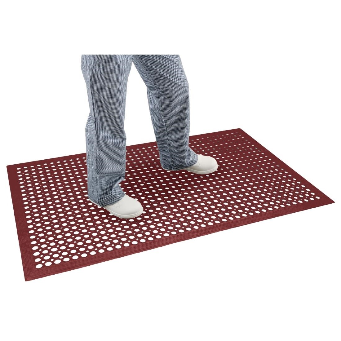 Jantex Rubber Anti Fatigue Mat Red