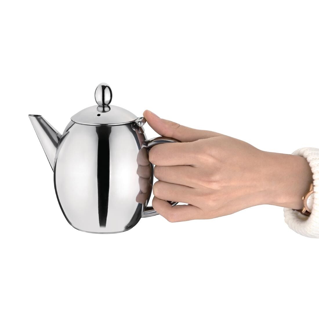 Olympia Richmond Teapot Stainless Steel 18oz