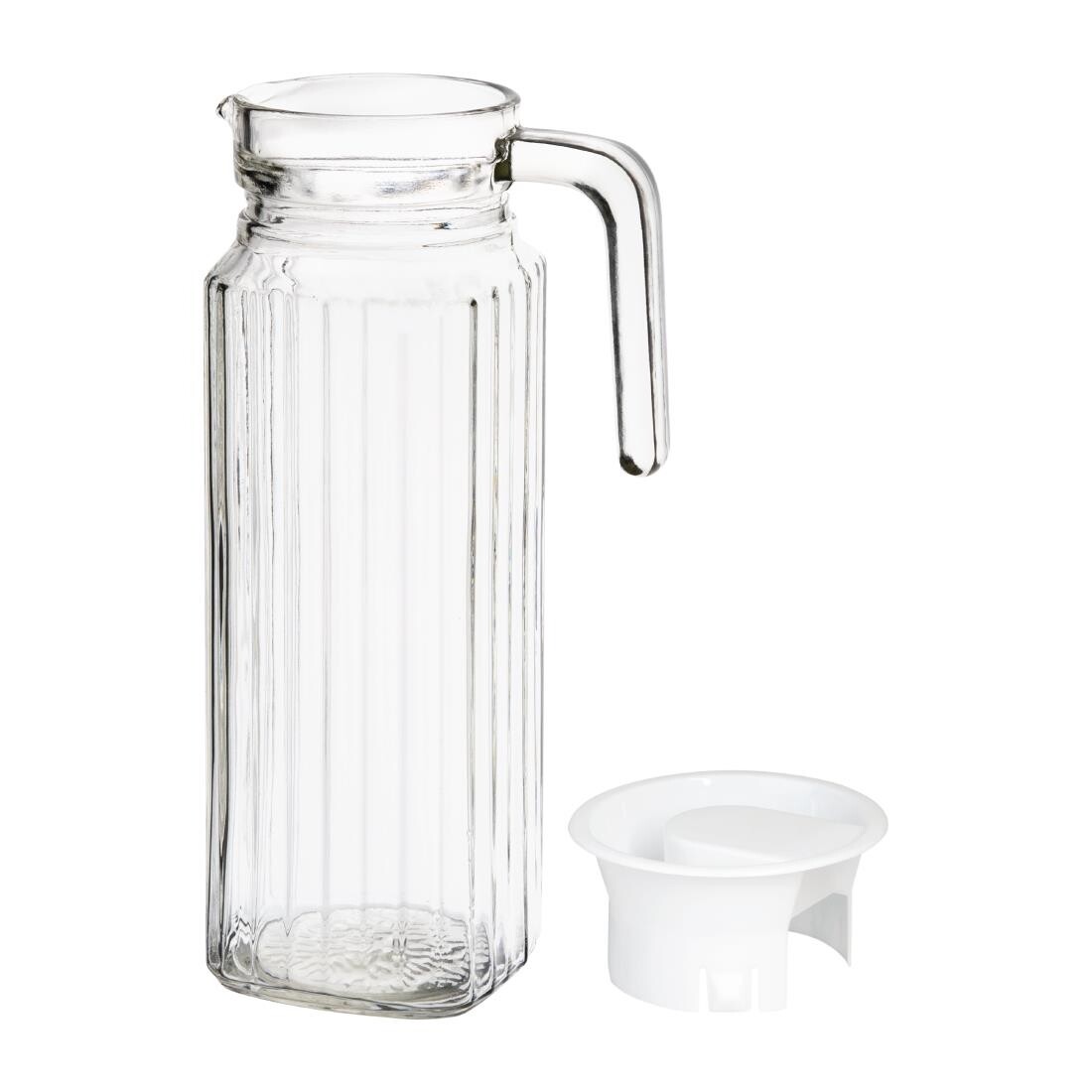 Olympia Ribbed Glass Jugs 1Ltr