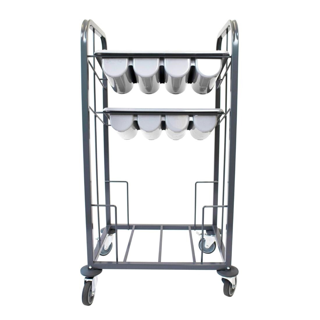 Craven Steel Two Tier Cutlery and Tray Dispense Trolley