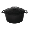 Vogue Black Round Casserole Dish 4Ltr
