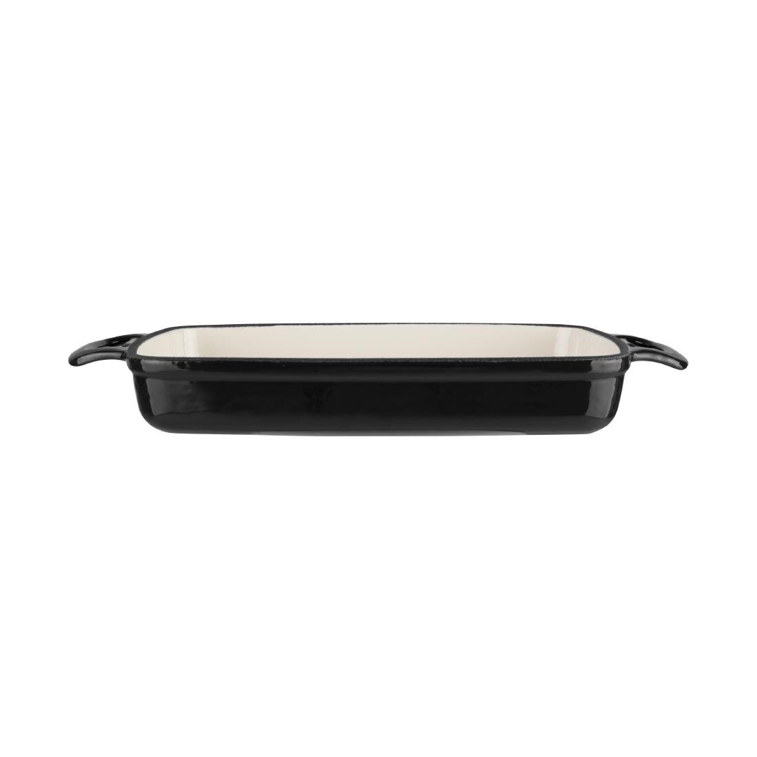 Vogue Black Rectangular Cast Iron Dish 1.8Ltr