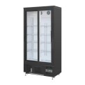 Polar Upright Back Bar Cooler with Sliding Doors in Black 490Ltr